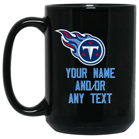 Custom Personalized Tennessee Titans Black 15 oz Ceramic Coffee Mug Cup Cover
