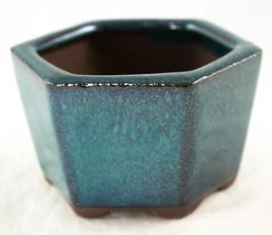 Maceta de bonsái, suculentas y plantas de acento hexagonal verde mamá - 3"x 3"x 2"" + malla - Imagen 1 de 5