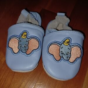 Dumbo Infant Baby Leather Crib Shoe Sz 6 12 Month Disney Store Soft Sole Slip-on