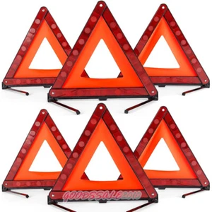 Emergency Warning Triangle For Car Truck Safety Approved Reflective Roadside Kit - Picture 1 of 14