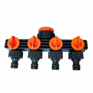 Garden Water Tap Splitter Adaptor Quick Thread Hose Pipe Connector Adapter 4 Way - Picture 1 of 3