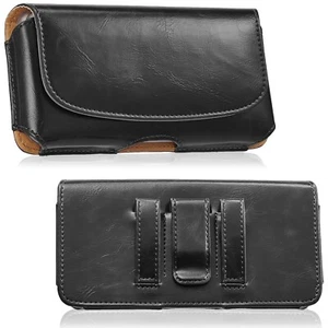 Universal Mobile Phone Leather Belt Holster Pouch Case Cover for Apple Samsung - Picture 1 of 8