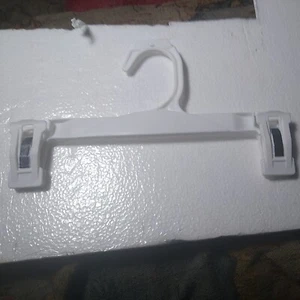 Pant / Skirt Clip Hangers 10" White Plastic lot of 24 blank size tab slot - Picture 1 of 4