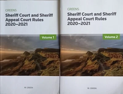 Greens Sheriff Court and Sheriff Appeal Court Rules 2020-2021 Volume 1 and 2 - Image 1 of 4