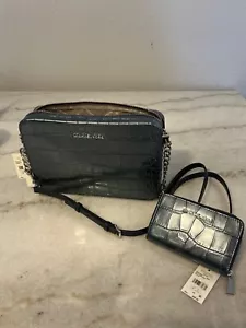 Michael Kors Bag and Wallet Set - Dark Teal Blue - Picture 1 of 3