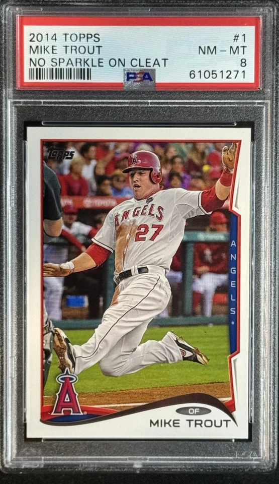 Mike Trout 2014 Topps #1 No Sparkle On Cleat Angels PSA 8 Pop 98 - Image 1 of 1