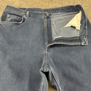 VINTAGE Lee Jeans Mens 36x27 Blue Relaxed Straight Dark Wash Pinstripe Rider 90s - Picture 1 of 10