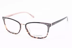 NEW LULU GUINNESS L229 BLK BLACK PINK LEOPARD AUTHENTIC FRAMES EYEGLASSES 58-17 - Picture 1 of 4