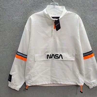 NASA Forever 21 женщин куртка S белый логотип 1/4 молнии насмешливый шеи пуловер новый с Ярлыками читать - Изображение 1 из 4