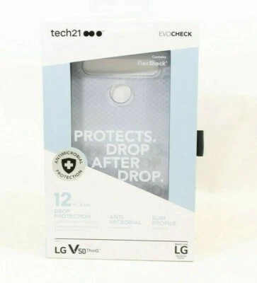 Tech21 Evo Check Series Protective Gel Case for LG V50 ThinQ - Shark Blue - Image 1 of 3