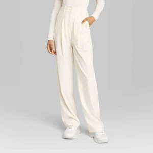 Women's Wide Leg Trousers - Wild Fable Off-White 8 - Picture 1 of 2