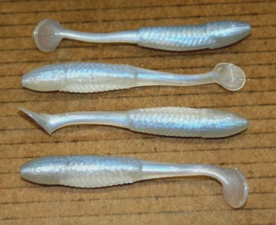 BIG BITE BAITS 3.5" Swim Minnow Alewife Paddle Tail Swimbait Trailer for A Rig 50 pk bulk bag