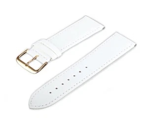 Uhren Lederarmband Weiß Glattleder Uhr Armband Armbanduhr Band Uhrenarmband - Bild 1 von 2