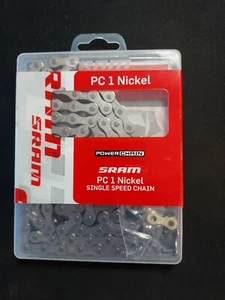 Sram Pc-1 Nickel Single Speed Chain SNAP LOCK connector included 1/2"x1/8" NEW - Picture 1 of 3