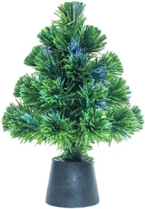 MINI ALBERO DI NATALE A BATTERIE CON FIBRA OTTICA CAMBIA COLORE 45 CM DA TAVOLO  - Foto 1 di 8