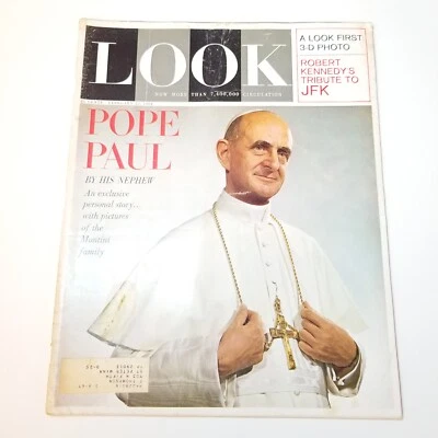 Look Magazine February 25, 1964 Sonny Liston - Pope Paul VI - JFK John F Kennedy - Image 1 of 4