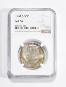 MS66 1964-D Kennedy Half Dollar - Graded NGC *380
