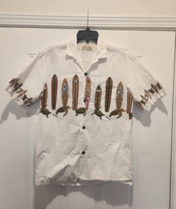 Royal Hawaiian Creations Men's Tropical Surf Board Turtle Button Up w/ Pocket M - Picture 1 of 4