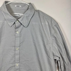 Calvin Klein Dress Shirt Plaid Checkered Long Sleeve Button Up Mens Sz Large - Picture 1 of 8