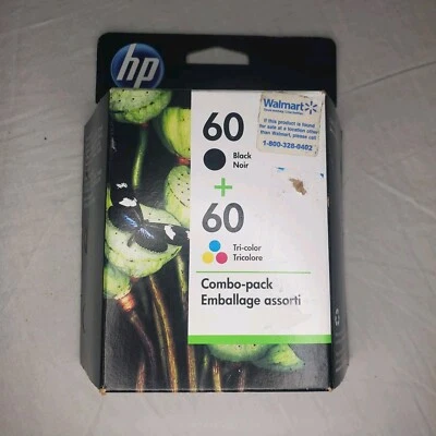 New OEM HP 60 set Black & Color Combo Ink Cartridges expired 2012 - Image 1 of 4