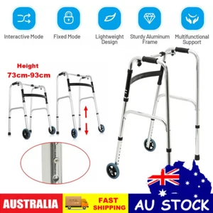 Height Adjustable Walking Frame Aluminium Alloy Medical Aid Walker Wheel outdoor - Picture 1 of 12