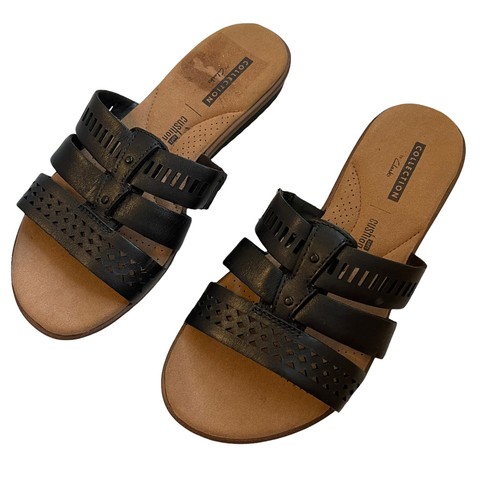 Sandali donna Collection By Clarks taglia 5 5 Kele Willow in pelle nera nuovi