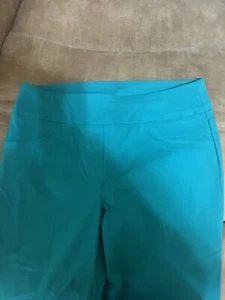 Ruby Rd Women Capri Pants Size 12 GreeCotton Spandex Pockets High Rise 32" x 25" - Picture 1 of 5