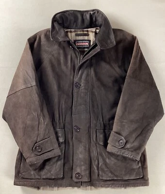 Chevignon Leather Field Coat Calfskin Nubuck Blanket Lined Brown Size XL - Image 1 of 4