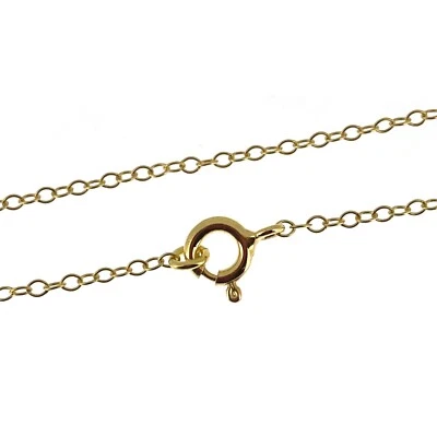 22K Gold over Sterling Silver Necklace Chain, 2mm Cable Chain. All Sizes 7.5-36" - Image 1 of 3