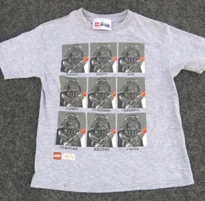 Star Wars LEGO T-Shirt Tee  Youth Kid's Boys Grey S    5/6 DARTH VADER 2105 - Image 1 of 4