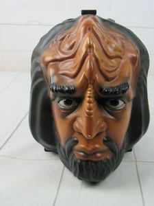 Estuche de transporte parlante Star Trek Next Generation Worf Head caja de almuerzo almacenamiento - Imagen 1 de 5