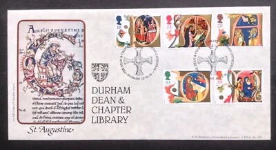 GB Bradbury LFDC 101 1991 Christmas Set on St Augustine First Day Cover, Durham - Image 1 of 2