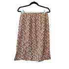 VINTAGE R&K Originals Brown Orange Floral Pleated Skirt Size 10 Boho 60s 70s