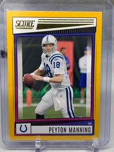 Puntuación de fútbol 2022 16 Peyton Manning amarillo/oro Colts - Imagen 1 de 2