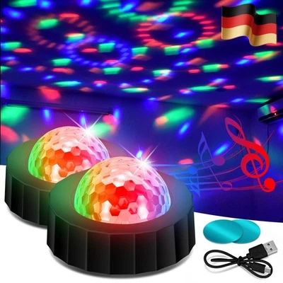 1/2x BATERÍA recargable LED bola de discoteca RGB luz de escenario luz de fiesta sensor de música - Imagen 1 de 4