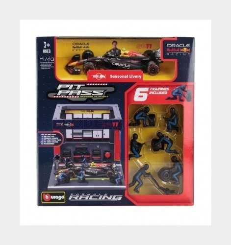 BURAGO 18-38453-P RED BULL - F1 RB19 DIORAMA GARAGE PIT-STOP TEAM ORACLE RED BUL - Immagine 1 di 1