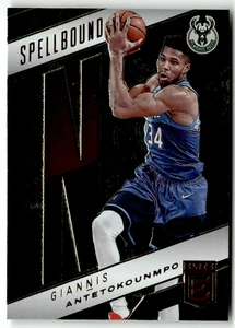 2021-22 NBA Donruss Elite No. 11 Giannis Antetokounmpo Spellbound "N" Red Green - Bild 1 von 2