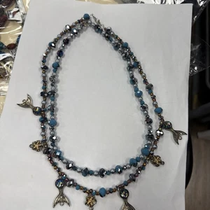 Damen Perlen Strang Türkis Halskette Handarbeit - Bild 1 von 3