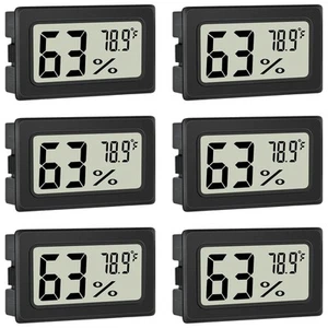 Humidity Meter Indoor Thermometer 6-Pack Mini Digital Thermometer Hygrometer ... - Picture 1 of 7