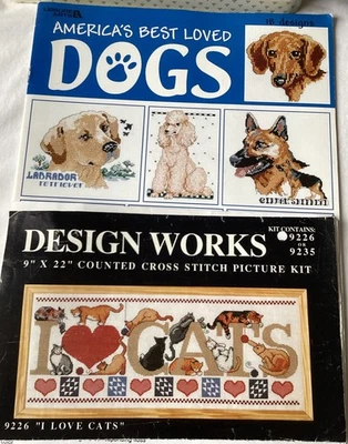 Counted Cross Stitch Cats & Dogs Instructions Design Works/ Leisure Arts - Image 1 of 4