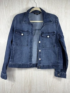 Baccini Jeansjacke dunkle Waschung Gr. L cropped Trucker Lagenlook Freizeit - Bild 1 von 3