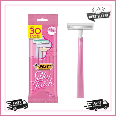 BIC Silky Touch Women'S Disposable Razors, Pretty Pastel Razor Handles 10 Count  Foto 1 de 4