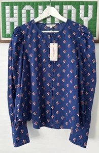 Size 14 BNWT Laura Ashley Archive Vintage Print Ditzy Floral Blue Blouse Top New - Picture 1 of 13