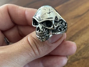Totenkopf Ring Edelstahl Herren Biker Rocker Schmuck Skull - Bild 1 von 9