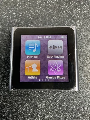 Apple iPod Nano 6ta Generación Plateado 16GB Modelo A1366 (Probado) Batería Débil Foto 1 de 4