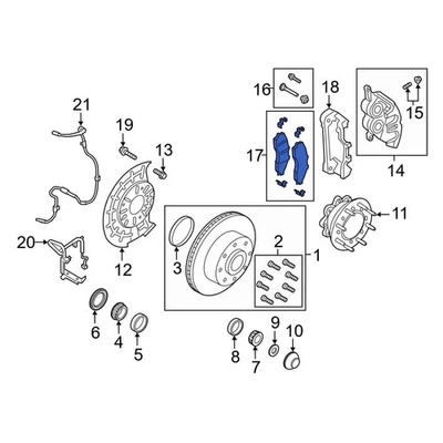 For Ford F-350 Super Duty 2018 Ford DC3Z2001J Front Disc Brake Pad Set Foto 1 de 2