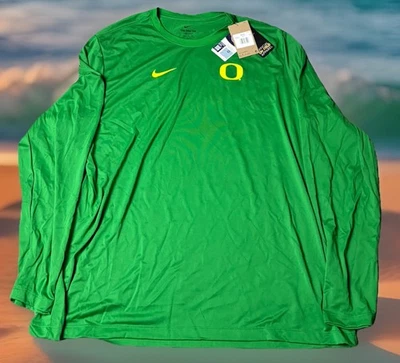 NIKE OREGON DUCKS 2XL TEAM ISSUE ON FIELD LONG SLEEVE SHIRT MENS FOOTBALL - Image 1 of 4