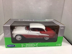 1955 Oldsmobile Super 88 red white Welly NEX MODELS 1:18 Scale Diecast - Picture 1 of 17