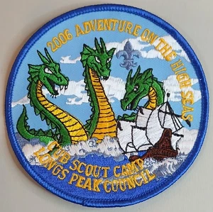 Parche BSA Cub Scout Camp 4" 2006 Adventure on the High Seas. Longs Peak Council. - Imagen 1 de 3