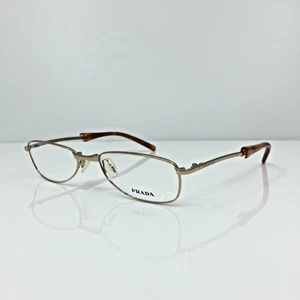 New Authentic Prada VPR 76C EYEGLASSES Folding C. 5AK-2H1 Shiny Gold 53-18-145mm - Picture 1 of 12